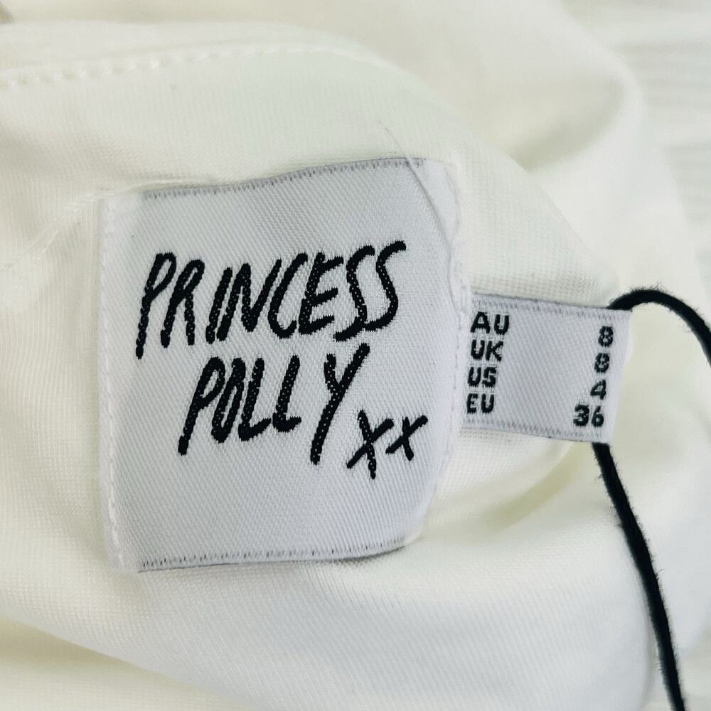 Princess Polly Dress Newton Mini Dress Size 2 Open Back Long Sleeve White - Picture 9 of 12
